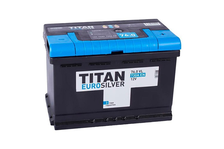Аккумулятор TITAN Euro Silver 76 (+) (0478)