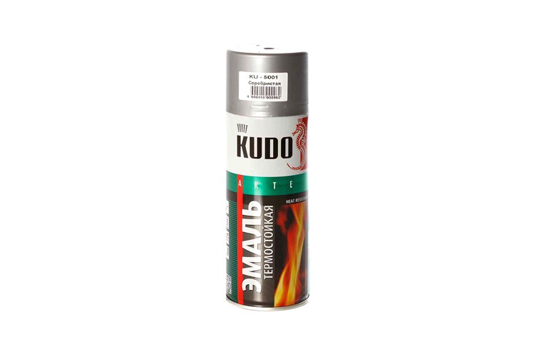 Эмаль термостойкая KUDO KU5001 520мл. (серебристая)