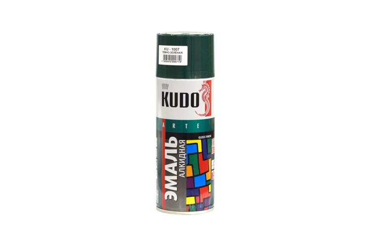 Эмаль универсальная KUDO KU1007 520мл. (темно зеленая) (12шт)