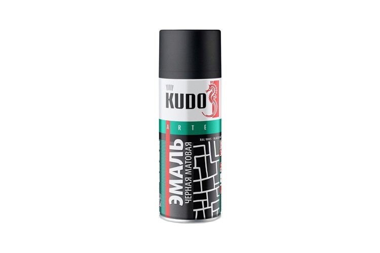 Эмаль универсальная KUDO KU1102 520мл. (черная матовая) (12шт)