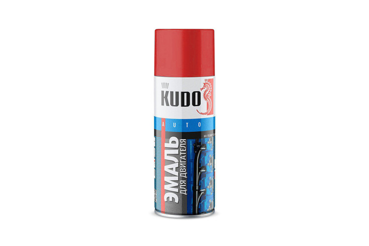 Эмаль для двигателя KUDO KU5134 520мл. (красная) (6шт)