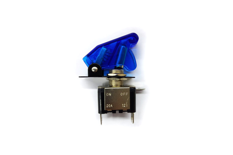 Тумблер с защитной крышкой и подсветкой VA 62936616 (20A 12V) (синий)