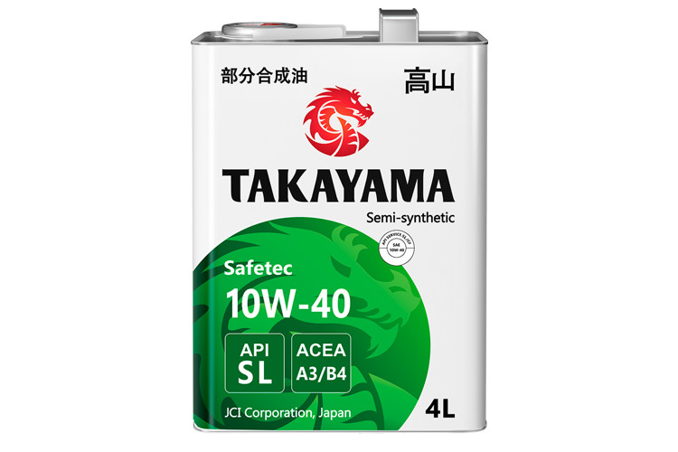 Масло моторное TAKAYAMA Safetec 10w40 4л. (SL, A3/B4)
