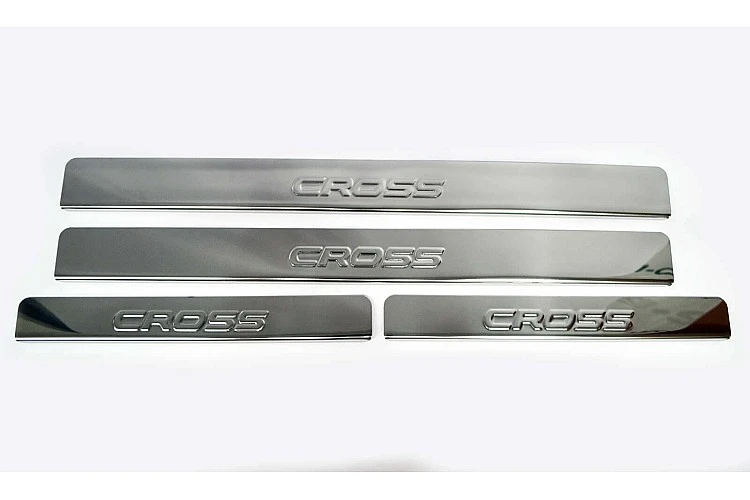 Накладки внутренних порогов DOLLEX NPS087 Lada Vesta SW штамп Cross