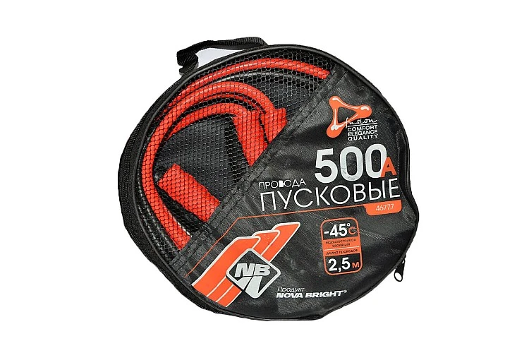 Провода пусковые 500A NOVA BRIGHT в сумке,2,5 м 20 46777