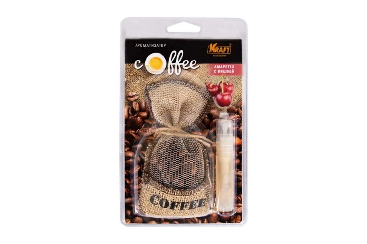 Ароматизатор KRAFT KT833049 Кофе Амаретто (зерна в мешочке+спрей)