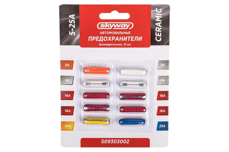 Предохранители SKYWAY S09303002 (керамика круглый 5-25)