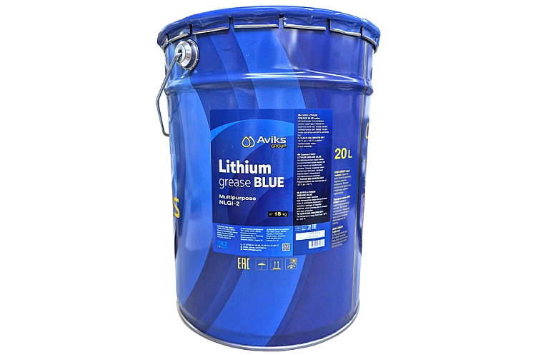 Смазка AVIKS Lithium Grease BLUE (синяя) 18кг. (ведро) / Майлау майы