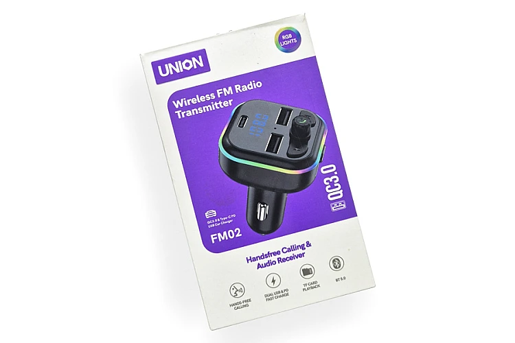 Зарядное устройство UNION FM02 (2USB, PD, Music) / Зарядтау құрылғысы