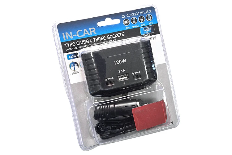 Разветвитель прикуривателя IN-CAR 2012 / Темекі шегетін бөлгіш