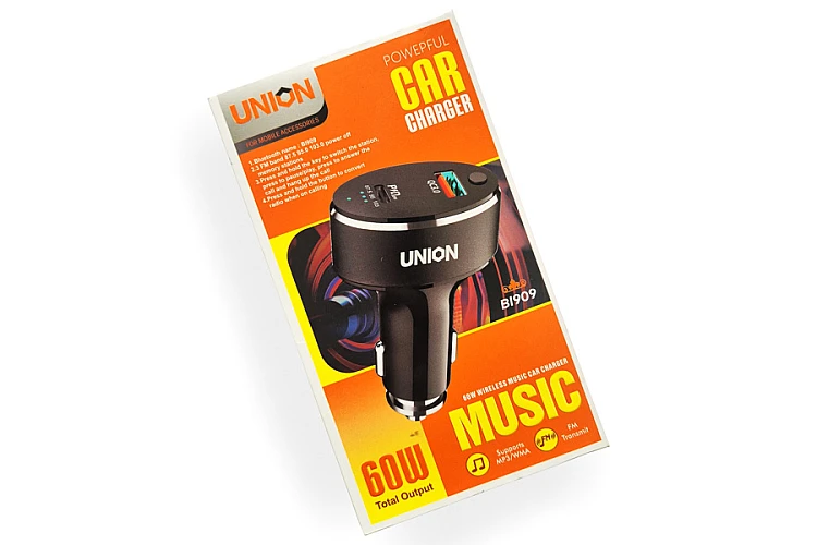 Зарядное устройство UNION BL909 (USB, PD, Music) / Зарядтау құрылғысы