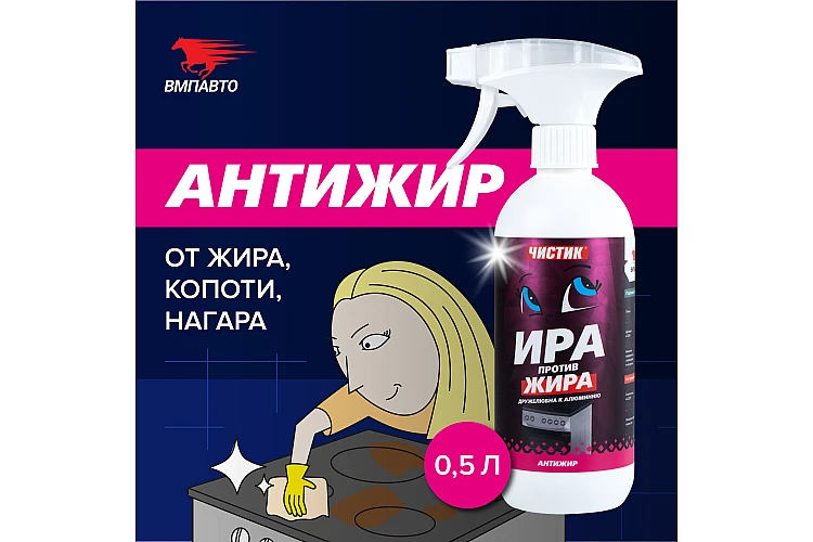 Чистящее средство для кухни Чистик "Ира против жира" VMPAUTO 500мл. (12шт) 9102